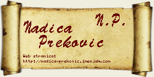 Nadica Preković vizit kartica